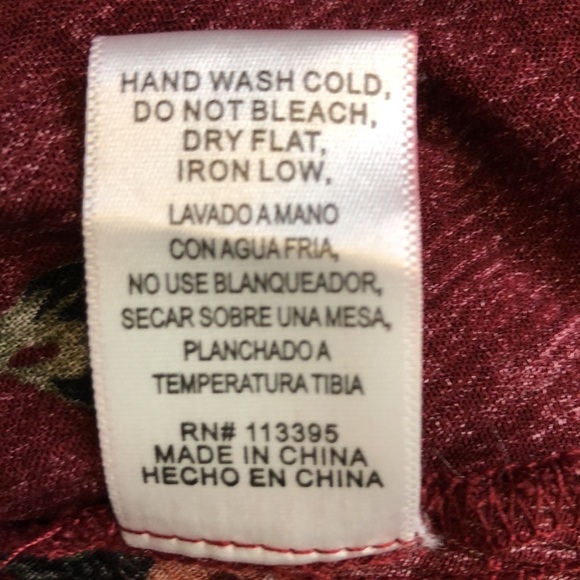 Altard State Woman’s Floral Long Sleeve V-Neckline Lace Button Burgundy Top Sz L - Picture 11 of 12